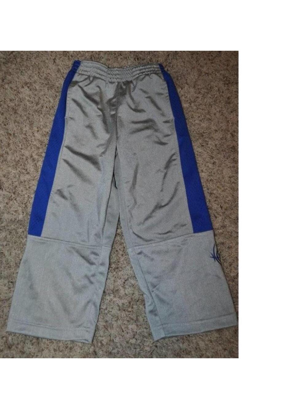 Rim Rocka Athletic Pants Boys 4 Gray & Blue Tricot Athletic Elastic Waist